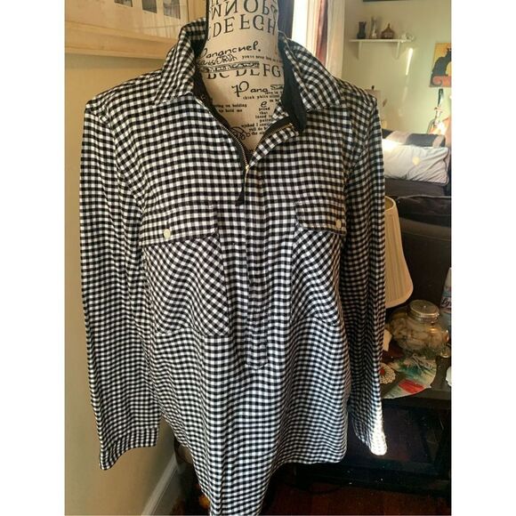 J Crew Mercantile Black White Gingham Plaid Flannel Shirt - Picture 6 of 10